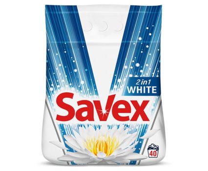 Прах за пране Savex 2in1 White 40 пр. 4 кг