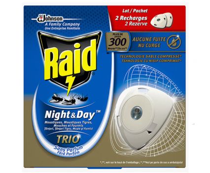 Пълнител за изпарител Raid Нощ и Ден Трио 2 бр