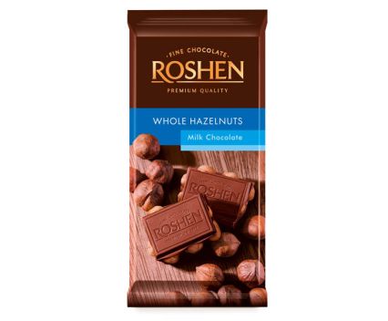 Млечен шоколад Roshen с цели лешници 90 г