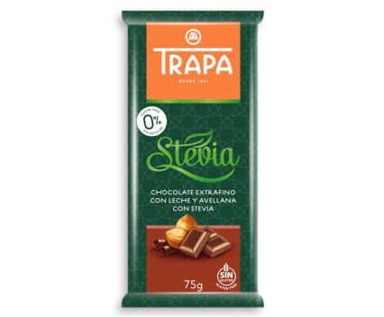 Млечен Шоколад с Бадеми и Стевия Trapa 75 г