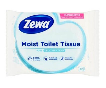Влажна Тоалетна Хартия Zewa Pure Delicate Clean 42 бр