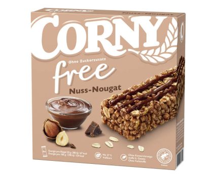 Мюсли Барове Corny Free с Ядки и Нуга 6 х 20 г
