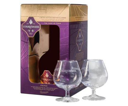 Коняк Courvoisier V.S. 700 мл + 2 Чаши 