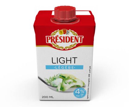 Сметана President Light UHT 4% 200 мл