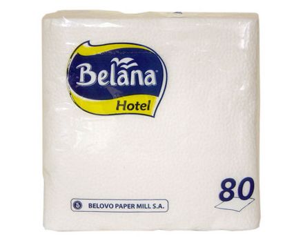 Салфетки 33/33 Belana Hotel бели еднопластови 80 бр