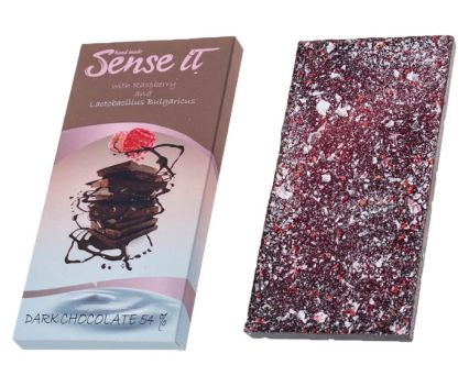 Черен шоколад с малини и кисело мляко Sense it 100 г