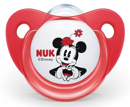 Силиконова залъгалка NUK Minnie + кутийка 0-6 м 1 бр