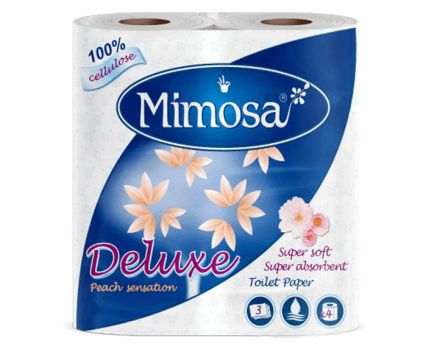Тоалетна хартия Mimosa Deluxe Peach Sensation 3 пл. 4 бр