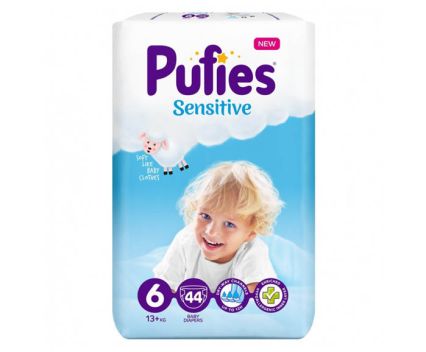 Бебешки Пелени Pufies Sensitive 6 (13+ кг) 44 бр