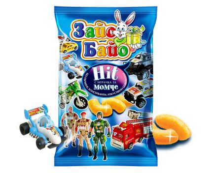 Пшенични пръчици Зайо Байо Hit с играчка за момче 50 г