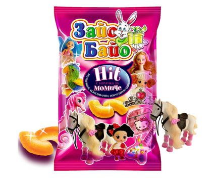 Пшенични пръчици Зайо Байо Hit с играчка за момиче 50 г