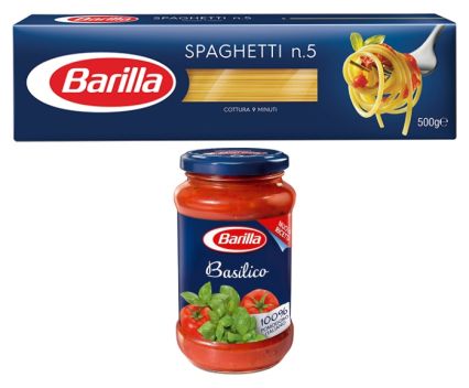 Пакет: Спагети №5 Barilla 500 г + Сос Базилико Barilla 400 г