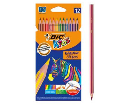 Цветни моливи Bic Evolution Stripes 12 бр