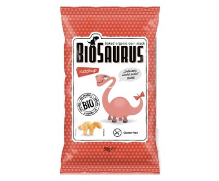 Био Снакс BioSaurus Царевичен с Кетчуп 50 г - Без Глутен