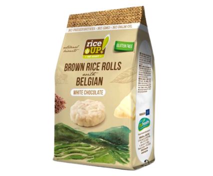 Мини Оризовки Rice Up Бял Белгийски Шоколад 50 г - Без Глутен