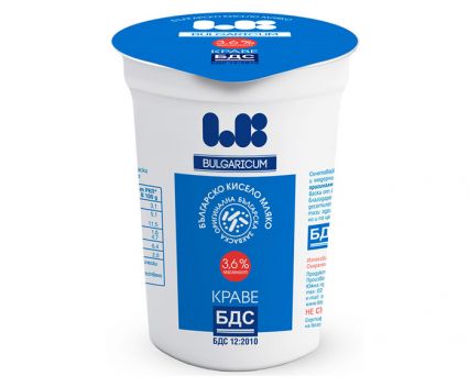 Българско Краве Кисело Мляко LB Bulgaricum БДС 3.6% 400 г