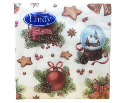 Коледни Салфетки Lindy 33х33 см 3 пл 20 бр - Домашен Уют