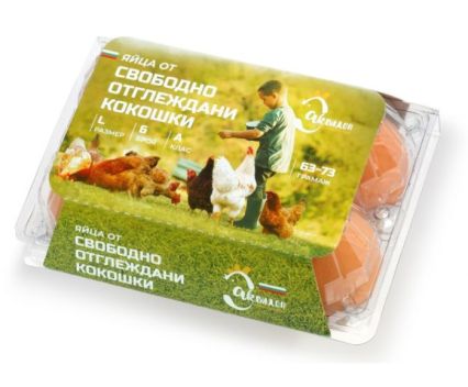 Яйца от свободно отглеждани кокошки размер L, клас А, 6 броя Аквилон