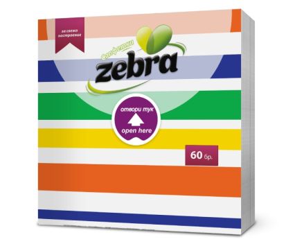 Салфетки Zebra Райе 33x33 см 1 пл 60 бр