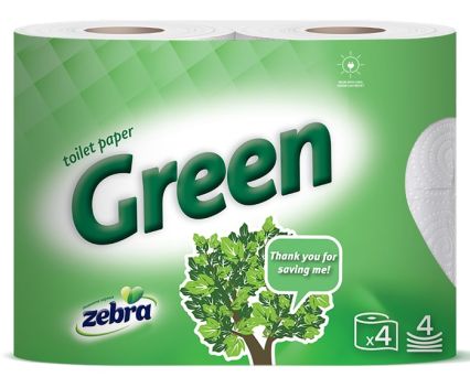 Тоалетна Хартия Zebra Green 4 пл. 4 бр