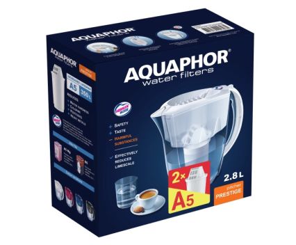 Филтрираща Кана Aquaphor Prestige 2.8 л + 2 бр Филтри А5