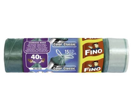 Торби за смет с дръжки Fino Color Classic 40 л 15 бр зелени