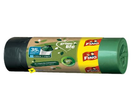 Торби за Смет с Дръжки Fino Green Life 35 л 15 бр - Зелени