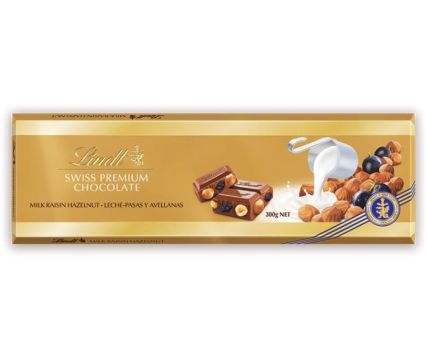 Златен Шоколад с Лешник и Стафиди Lindt 300 г