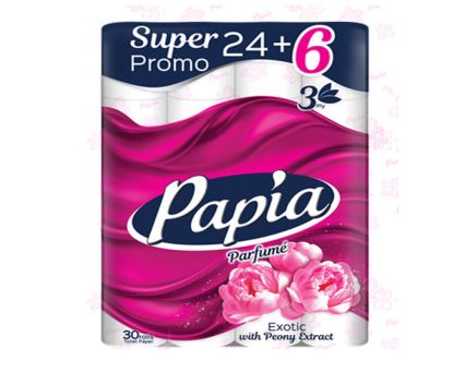 Тоалетна хартия Papia Parfume Exotic 3 пл 24 + 6 бр