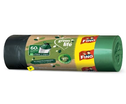 Торби за Смет с Дръжки Fino Green Life 60 л 10 бр Зелени