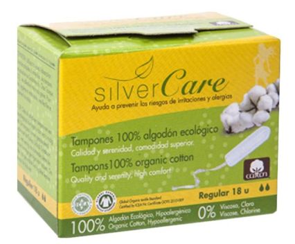 Дамски Тампони с Органичен Памук Silver Care Super Regular 18 бр