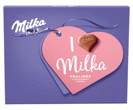 Шоколадови Бонбони с Ягодов Крем I Love Milka 110 г