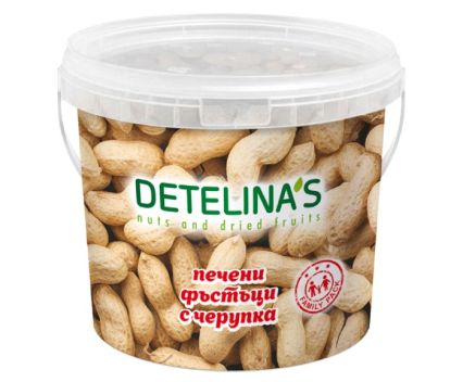 Печени Фъстъци с Черупка Detelina's 1 кг 