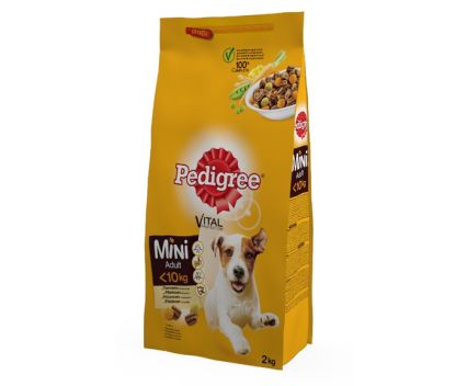 Суха Кучешка Храна Pedigree Дребни Породи Пиле със Зеленчуци 2 кг