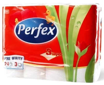 Тоалетна Хартия Perfex Pure White 3 пл. 24 бр