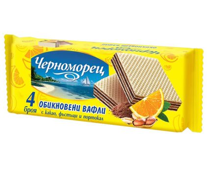 Обикновени Вафли Черноморец Фъстъци и Портокал 105 г
