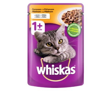 Котешка Храна Пауч 1+ с Пиле Whiskas 100 г