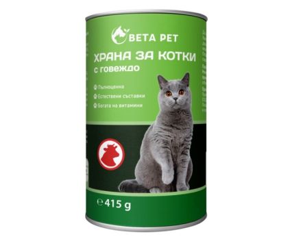 Храна за Котки с Говеждо Beta Pet 415 г
