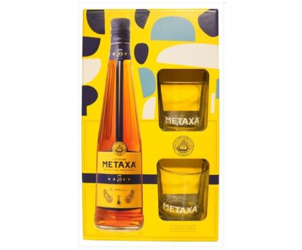 Бренди Metaxa 5 Звезди 700 мл + 2 Чаши