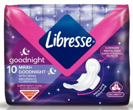 Дамски Превръзки Libresse Goodnight Maxi Plus 10 бр