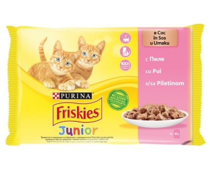 Храна за Малки Котенца Пауч Пиле в Сос Friskies Junior 4 x 85 г
