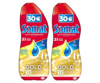 Гел за Съдомиялни с Лимон и Лайм Somat Gold 2 бр x 540 мл