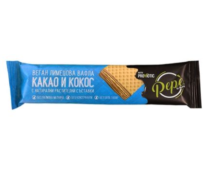 Веган Лимецова Вафла с Какао, Кокос и ProViotic Pepe 30 г
