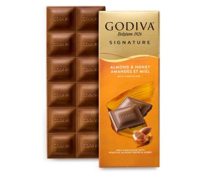 Млечен Шоколад с Бадеми и Мед Godiva 90 г
