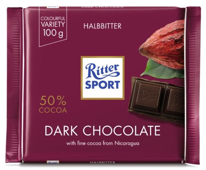 Черен Шоколад 50% Какао Ritter Sport 100 г