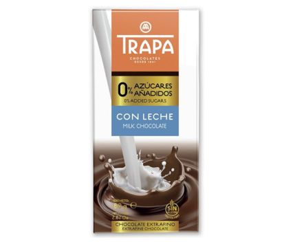 Млечен Шоколад без Захар Trapa 80 г