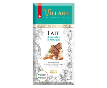 Млечен Шоколад с Бадеми и Нуга Villars 180 г