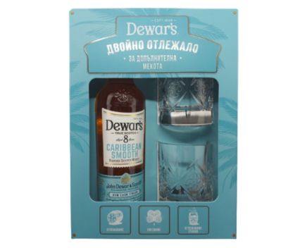 Скоч Dewar's Caribbean Smooth 8 YO 700 мл + 2 Чаши