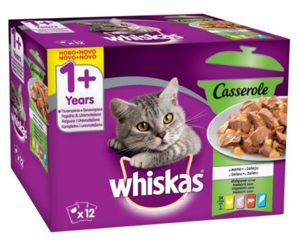 Храна за Котки Пауч 1+ Избрани Ястия в Желе Casserole Whiskas 12 х 85 г