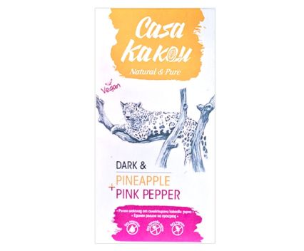 Занаятчийски Български Шоколад с Ананас и Розов Пипер Dark & Pineapple + Pink Pepper Casa Kakau 90 г